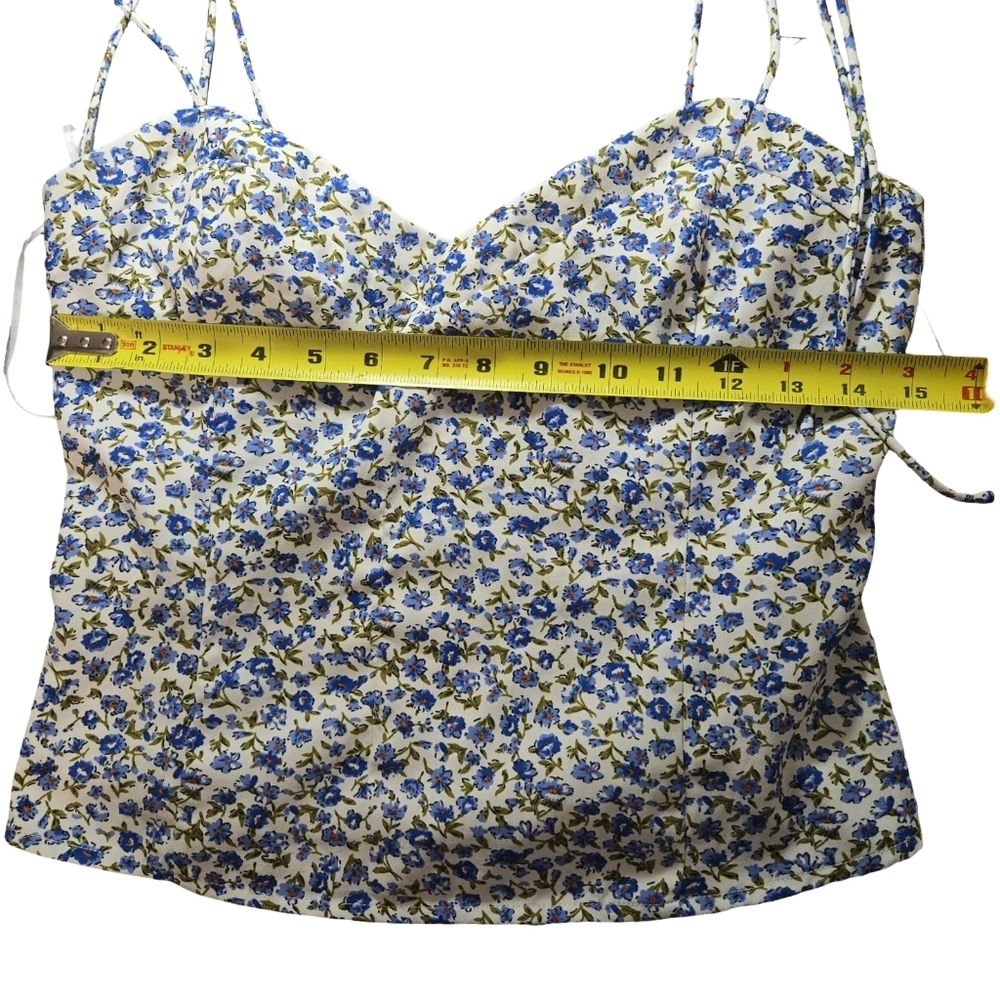 Jun & Ivy Floral Blue and White Camisole Top Size M - Picture 5 of 7
